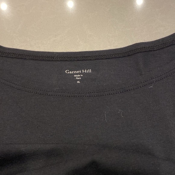 Garnet Hill Boatneck Black 3/4 Sleeve Knit Top New Without Tags - Picture 6 of 6